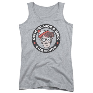 Wheres Waldo Champion Womens Tank Top Shirt Athletic Heather