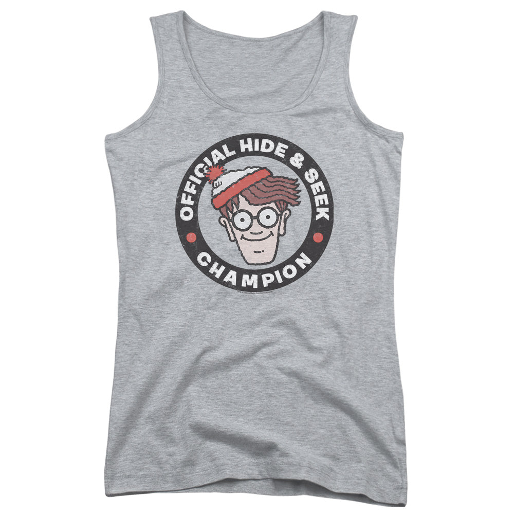 Wheres Waldo Champion Womens Tank Top Shirt Athletic Heather