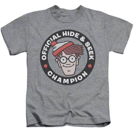 Wheres Waldo Champion Juvenile Kids Youth T Shirt Athletic Heather 