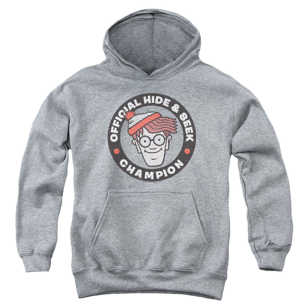 Wheres Waldo Champion Kids Youth Hoodie Athletic Heather