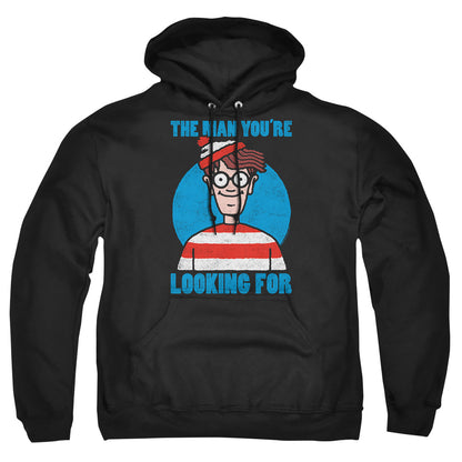 Wheres Waldo Looking For Me Mens Hoodie Black Officially Licensed