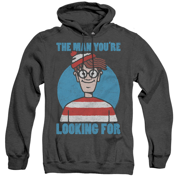 Wheres Waldo Looking for Me Heather Mens Hoodie Black