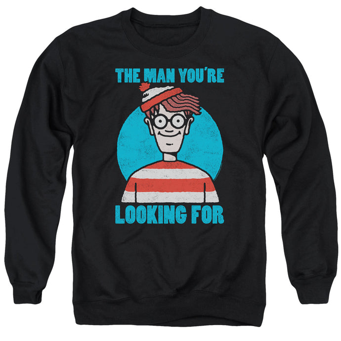 Wheres Waldo Looking for Me Mens Crewneck Sweatshirt Black