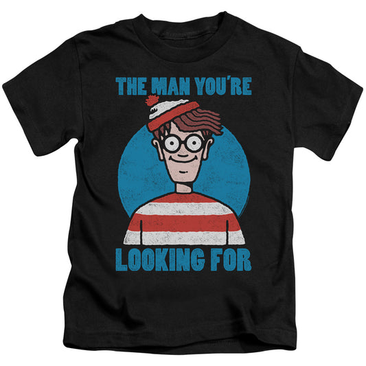 Wheres Waldo Looking for Me Juvenile Kids Youth T Shirt Black 