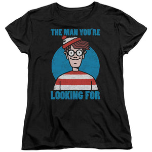 Wheres Waldo Looking for Me Womens T Shirt Black