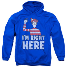 Load image into Gallery viewer, Wheres Waldo Im Right Here Mens Hoodie Royal Blue