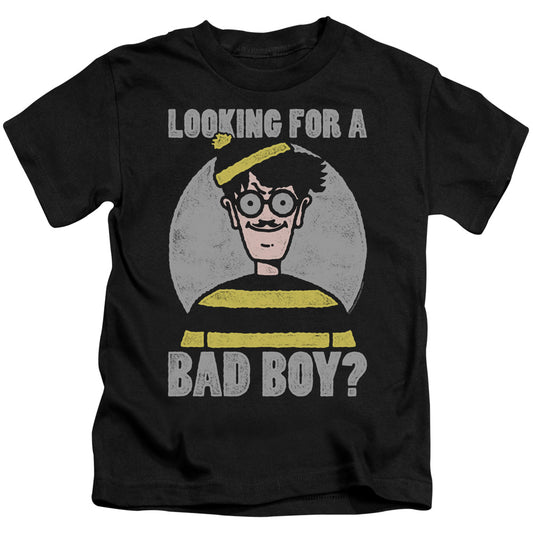 Wheres Waldo Bad Boy Juvenile Kids Youth T Shirt Black 