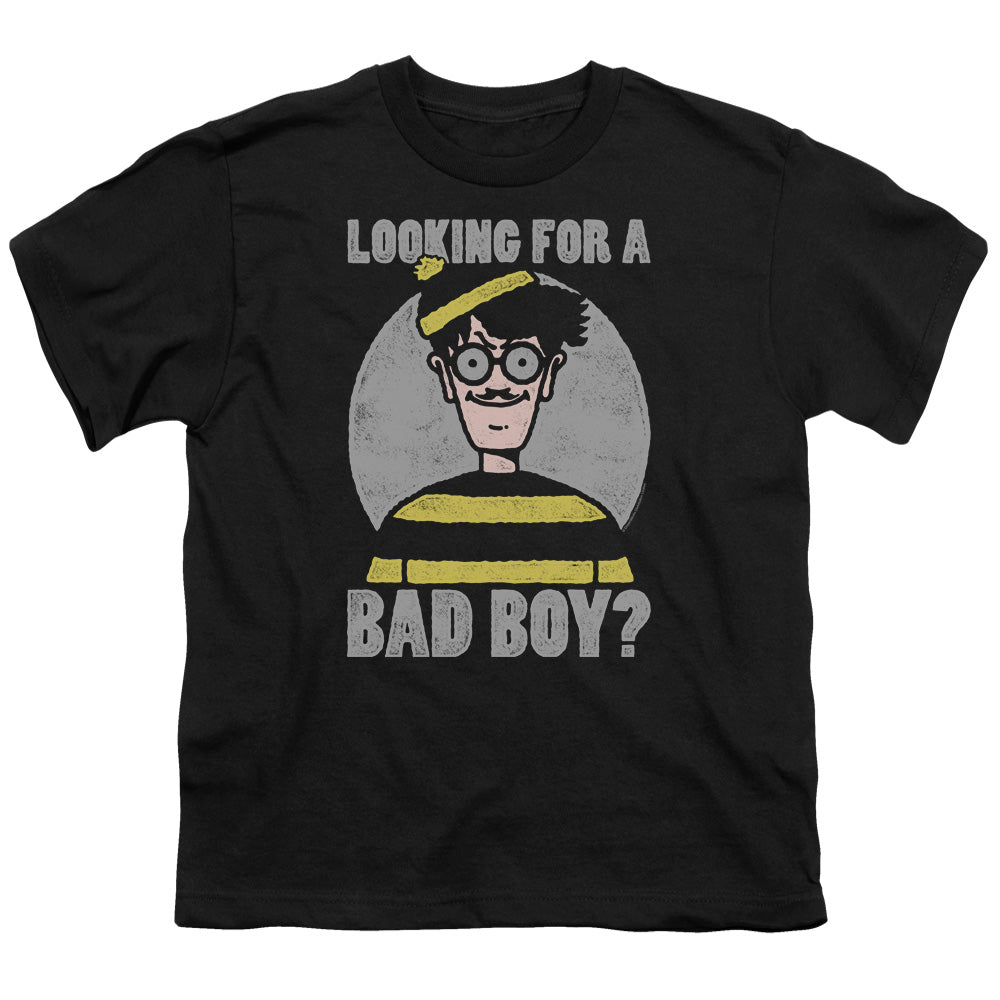 Wheres Waldo Bad Boy Kids Youth T Shirt Black