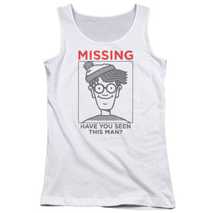 Wheres Waldo Missing Womens Tank Top Shirt White