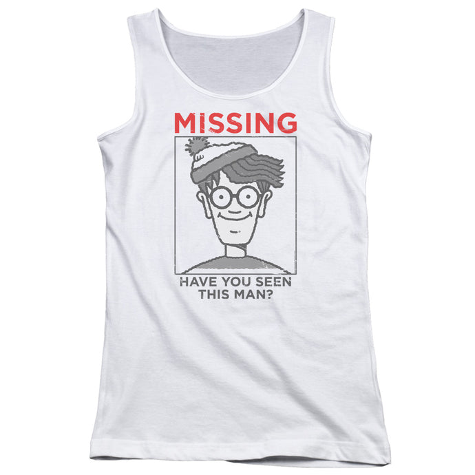 Wheres Waldo Missing Womens Tank Top Shirt White