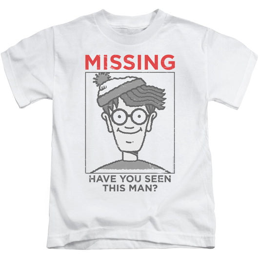 Wheres Waldo Missing Juvenile Kids Youth T Shirt White 