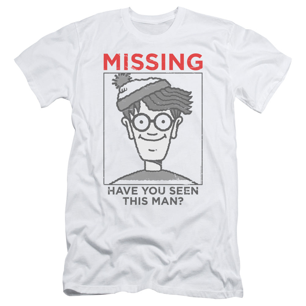 Wheres Waldo Missing Slim Fit Mens T Shirt White