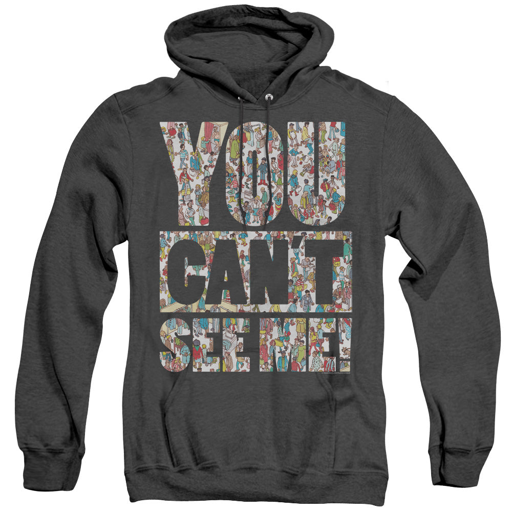 Wheres Waldo See Me Heather Mens Hoodie Black