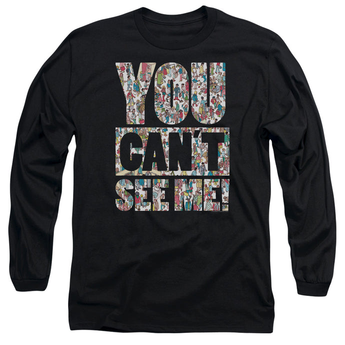 Wheres Waldo See Me Mens Long Sleeve Shirt Black