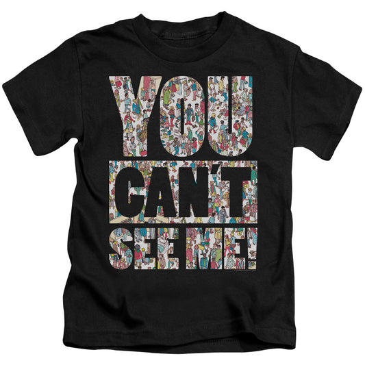 Wheres Waldo See Me Juvenile Kids Youth T Shirt Black 