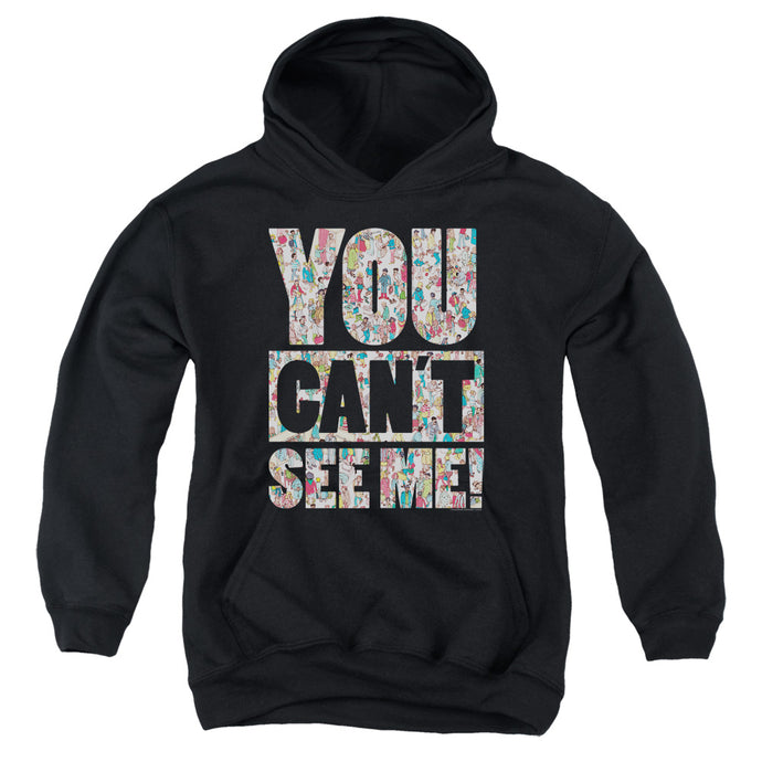 Wheres Waldo See Me Kids Youth Hoodie Black