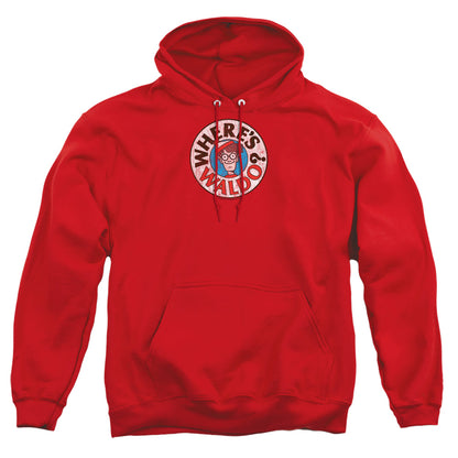 Wheres Waldo Waldo Logo Mens Hoodie Red Officially Licensed