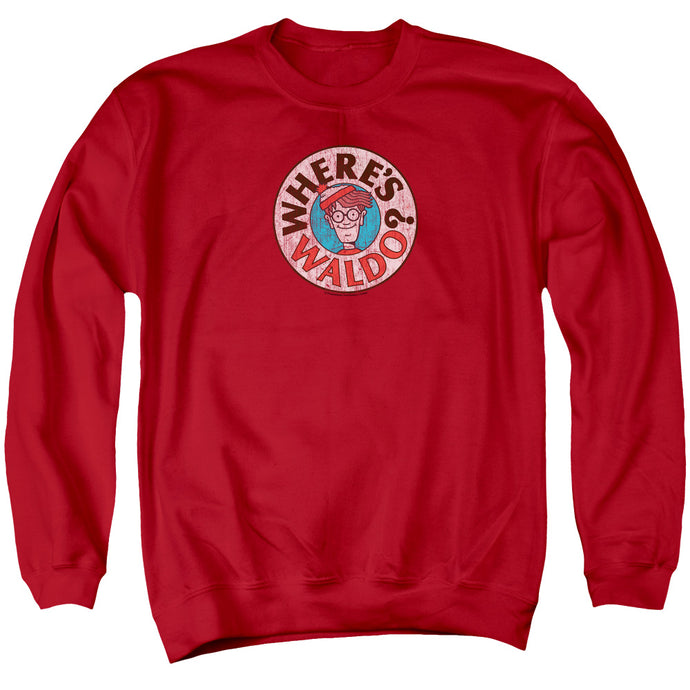 Wheres Waldo Waldo Logo Mens Crewneck Sweatshirt Red