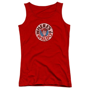 Wheres Waldo Waldo Logo Womens Tank Top Shirt Red