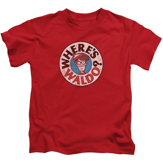 Wheres Waldo Waldo Logo Juvenile Kids Youth T Shirt Red 