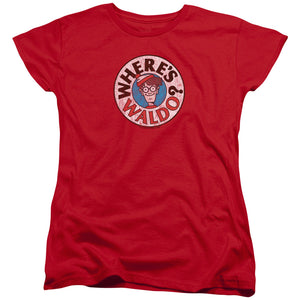 Wheres Waldo Waldo Logo Womens T Shirt Red