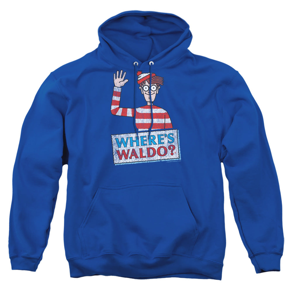 Wheres Waldo Waldo Wave Mens Hoodie Royal Blue Officially Licensed