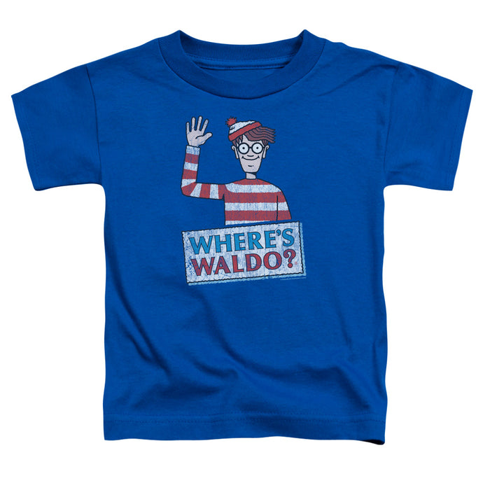 Wheres Waldo Waldo Wave Toddler Kids Youth T Shirt Royal Blue