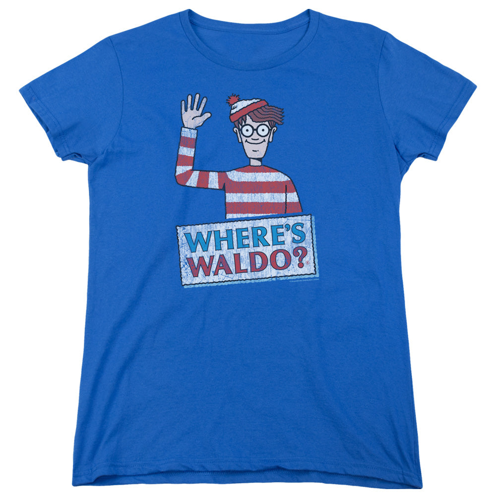 Wheres Waldo Waldo Wave Womens T Shirt Royal Blue