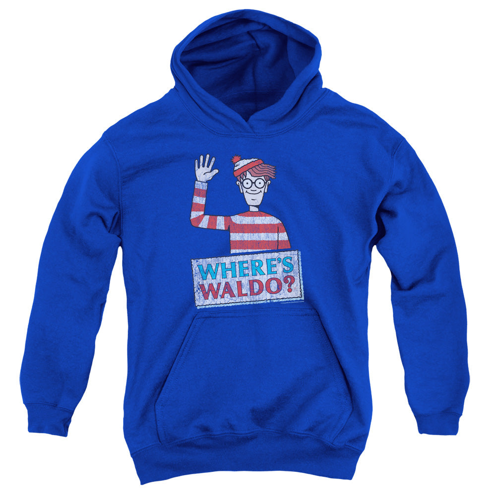 Wheres Waldo Waldo Wave Kids Youth Hoodie Royal Blue