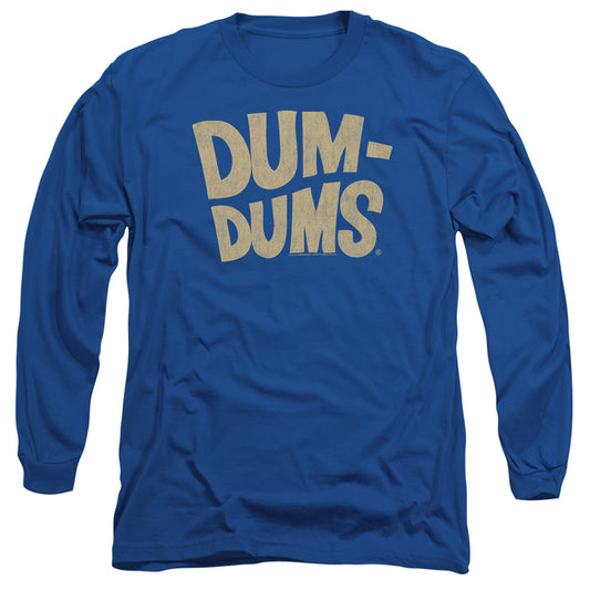 Dum Dums Distressed Logo Mens Long Sleeve Shirt Royal Blue