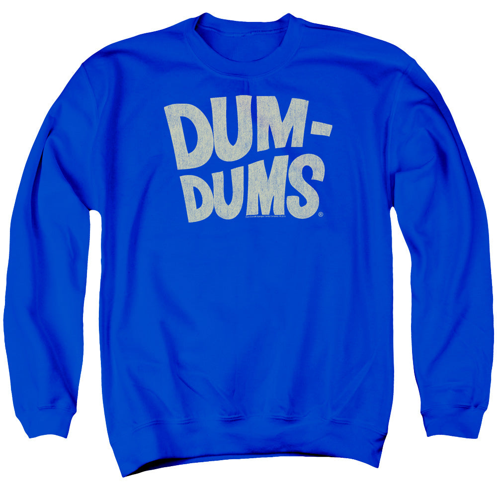 Dum Dums Distressed Logo Mens Crewneck Sweatshirt Royal Blue