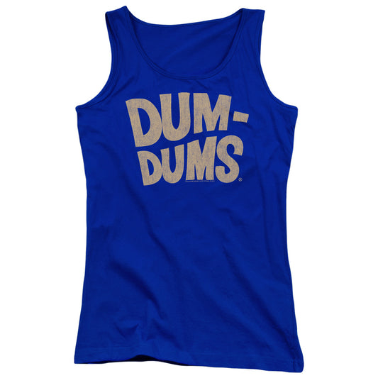 Dum Dums Distressed Logo Womens Tank Top Shirt Royal Blue