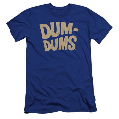 Dum Dums Distressed Logo Premium Bella Canvas Slim Fit Mens T Shirt Royal Blue