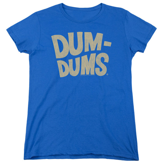 Dum Dums Distressed Logo Womens T Shirt Royal Blue