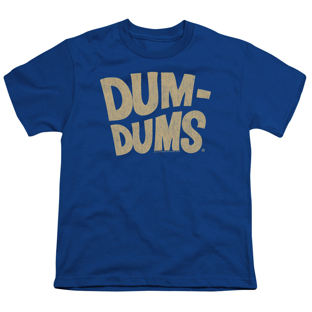 Dum Dums Distressed Logo Kids Youth T Shirt Royal Blue