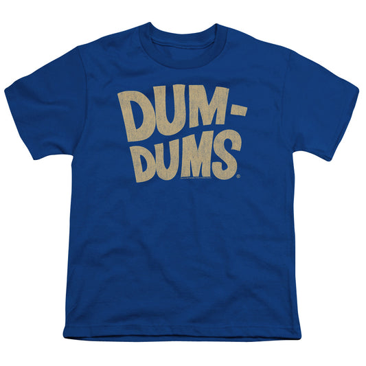 Dum Dums Distressed Logo Kids Youth T Shirt Royal Blue