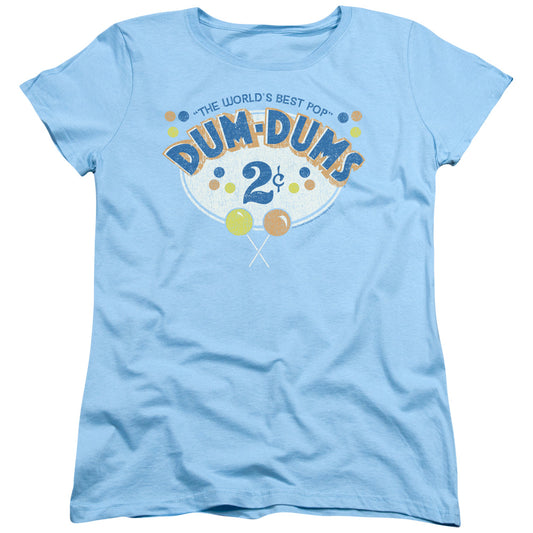 Dum Dums 2 Cents Womens T Shirt Light Blue