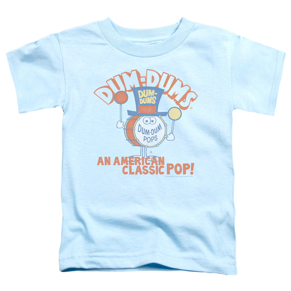 Dum Dums Classic Pop Toddler Kids Youth T Shirt Light Blue