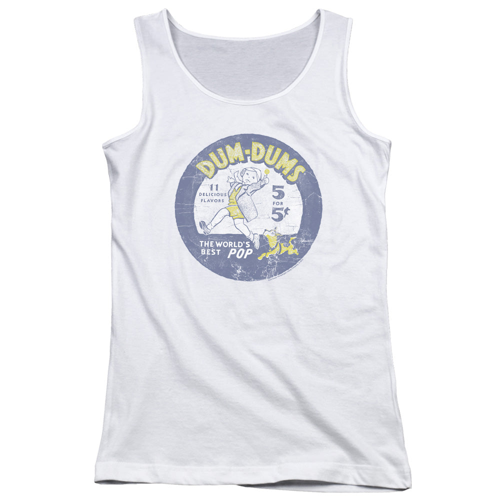 Dum Dums Pop Parade Womens Tank Top Shirt White