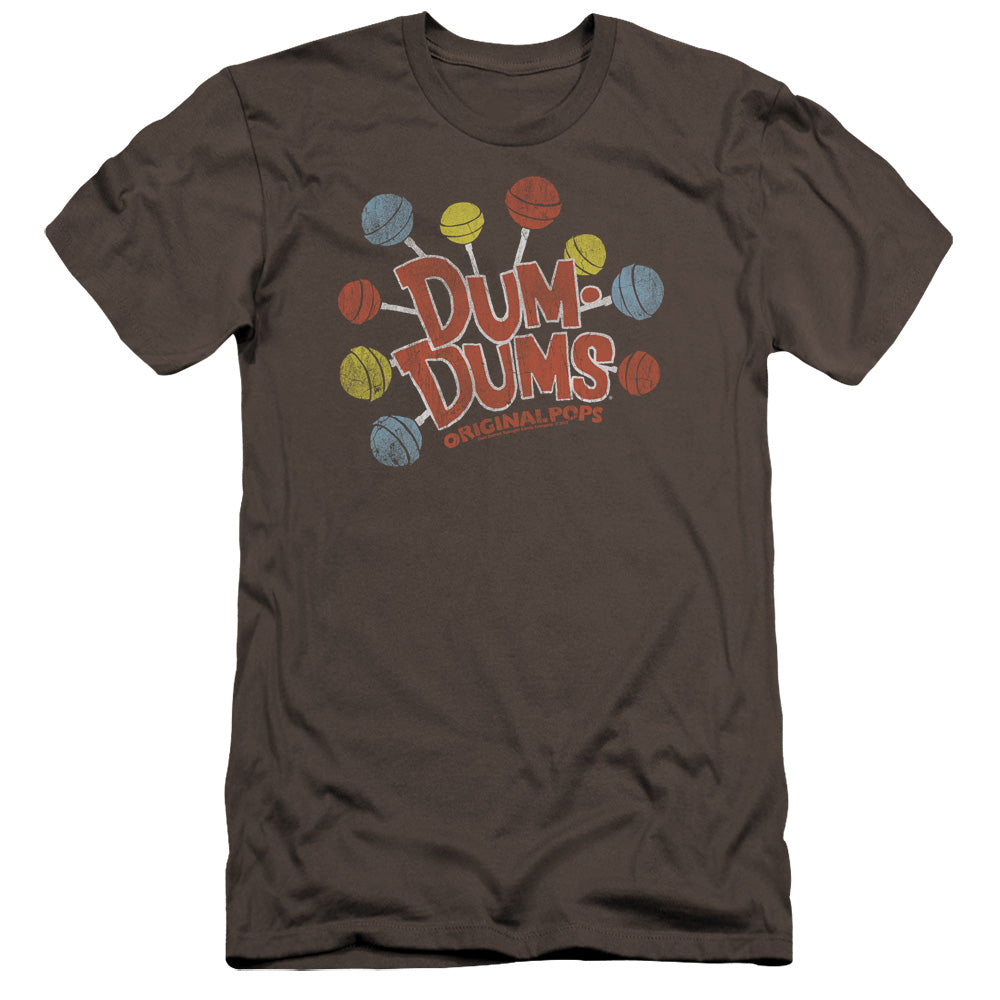 Dum Dums Original Pops Premium Bella Canvas Slim Fit Mens T Shirt Charcoal