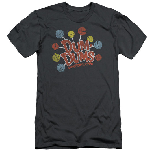 Dum Dums Original Pops Slim Fit Mens T Shirt Charcoal