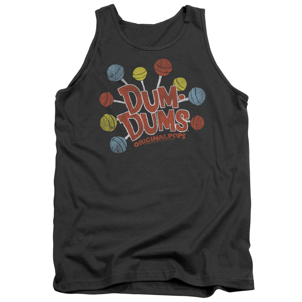 Dum Dums Original Pops Mens Tank Top Shirt Charcoal