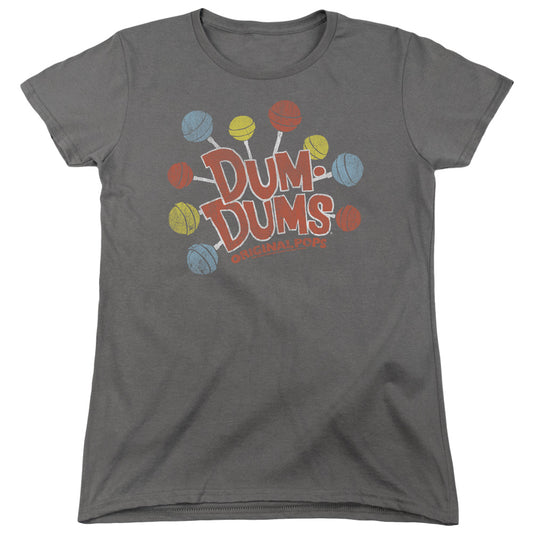 Dum Dums Original Pops Womens T Shirt Charcoal