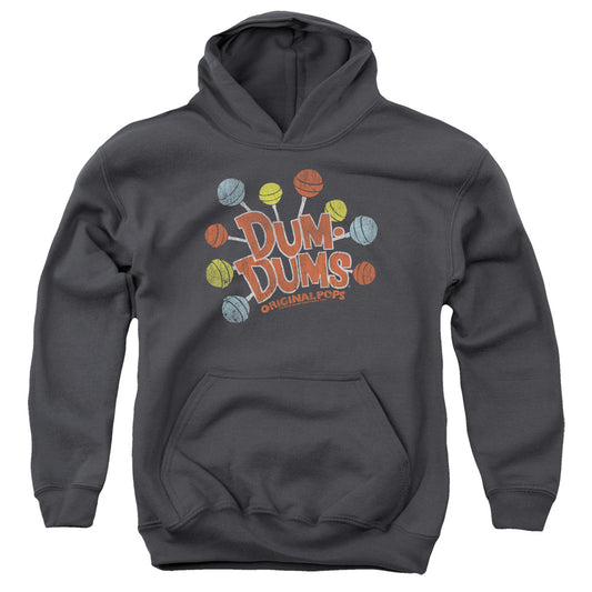 Dum Dums Original Pops Kids Youth Hoodie Charcoal