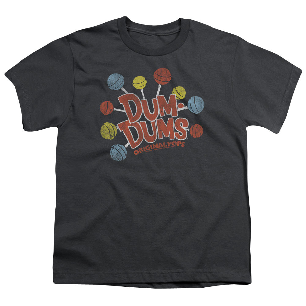 Dum Dums Original Pops Kids Youth T Shirt Charcoal