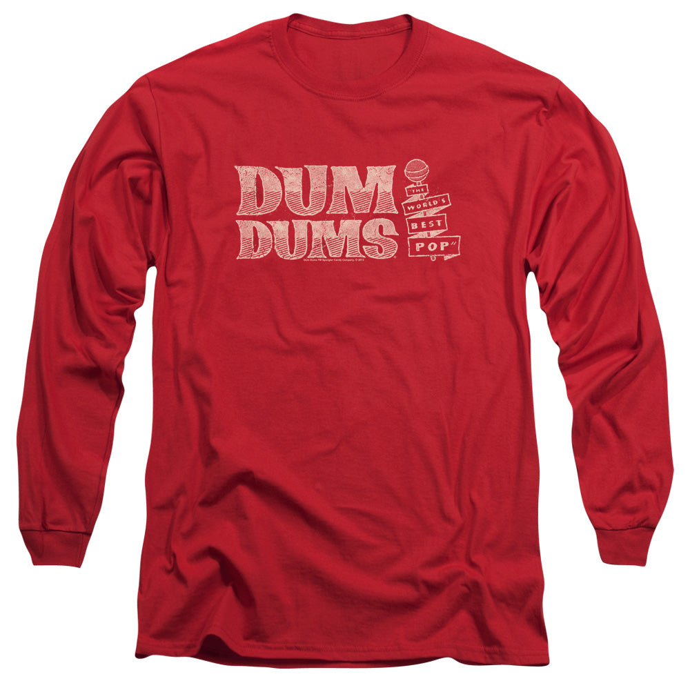 Dum Dums Worlds Best Mens Long Sleeve Shirt Red