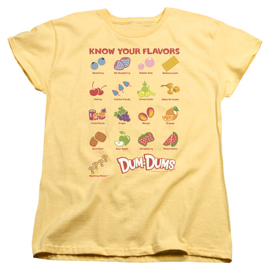 Dum Dums Flavors Womens T Shirt Banana