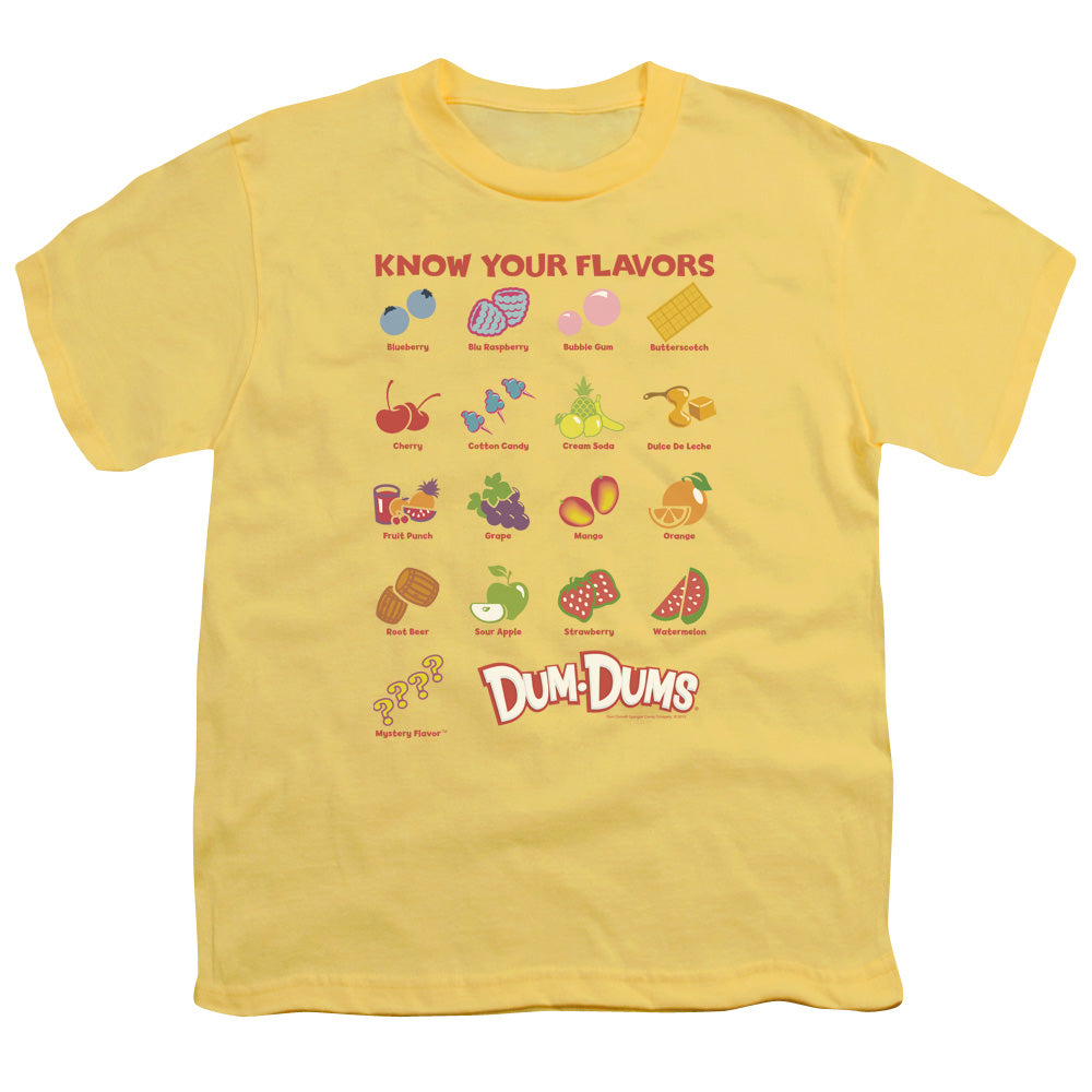 Dum Dums Flavors Kids Youth T Shirt Banana