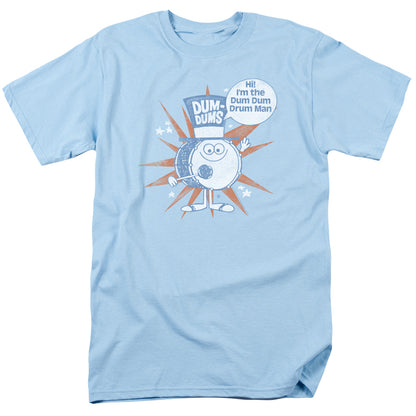 Dum Dums Drum Man Mens T Shirt Light Blue