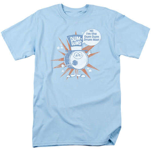 Dum Dums Drum Man Mens T Shirt Light Blue